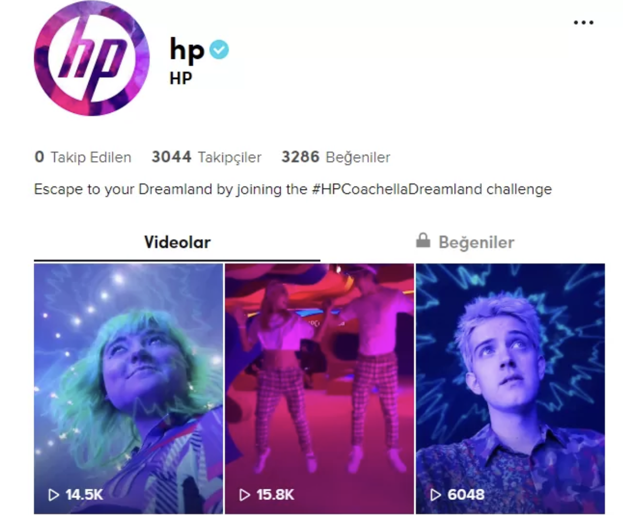 HP Coachella festivali TikTok branding çalışması