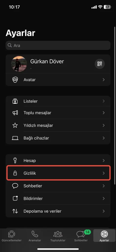 WhatsApp’ta Engellenen Kişiler Listesi 
