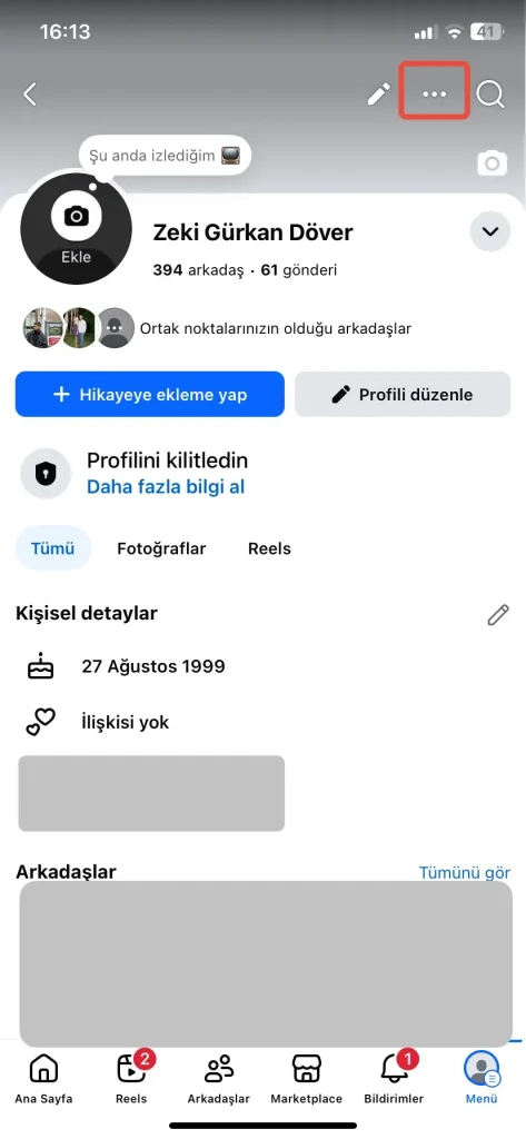 facebook profil kilitleme iphone - android