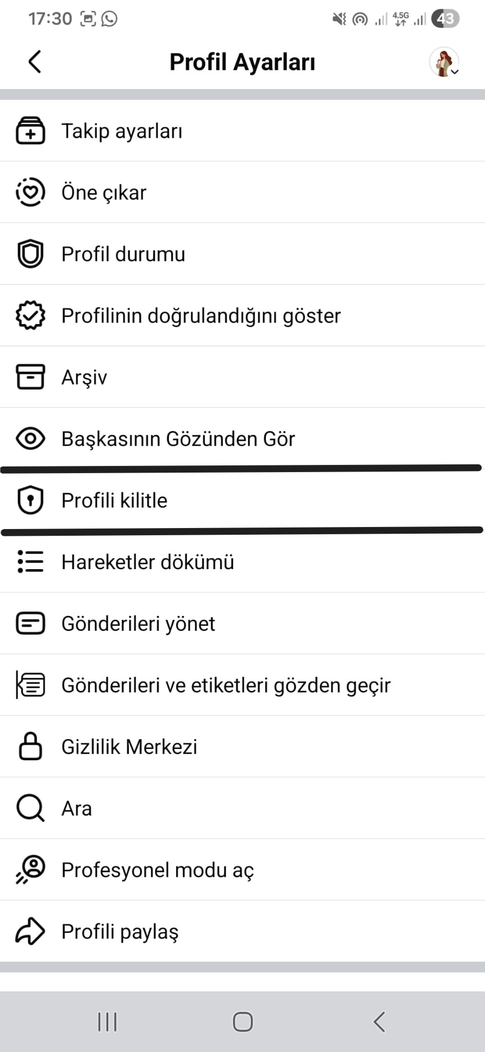 facebook profil kilitleme iphone - android