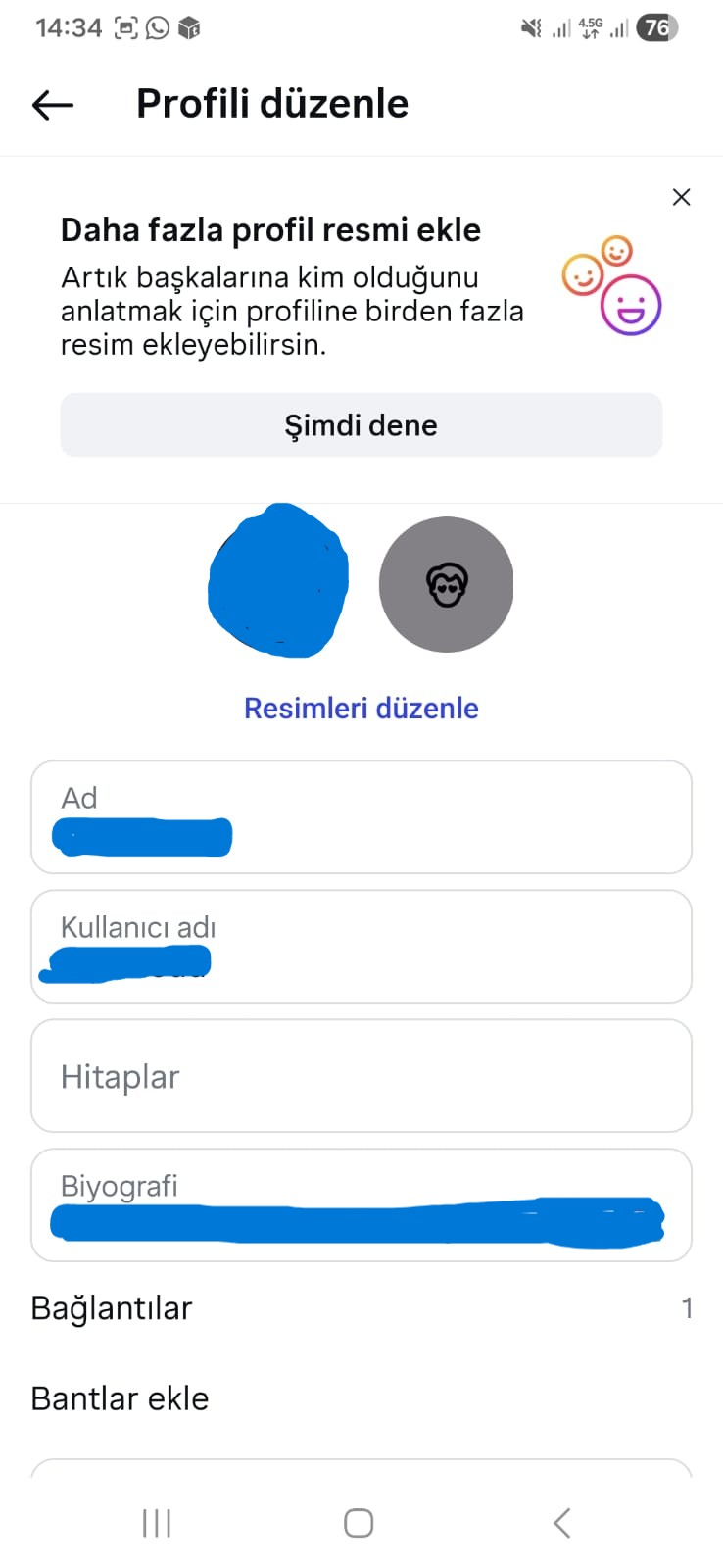 Instagram Siyah Profil Resmi siyah gözüküyor