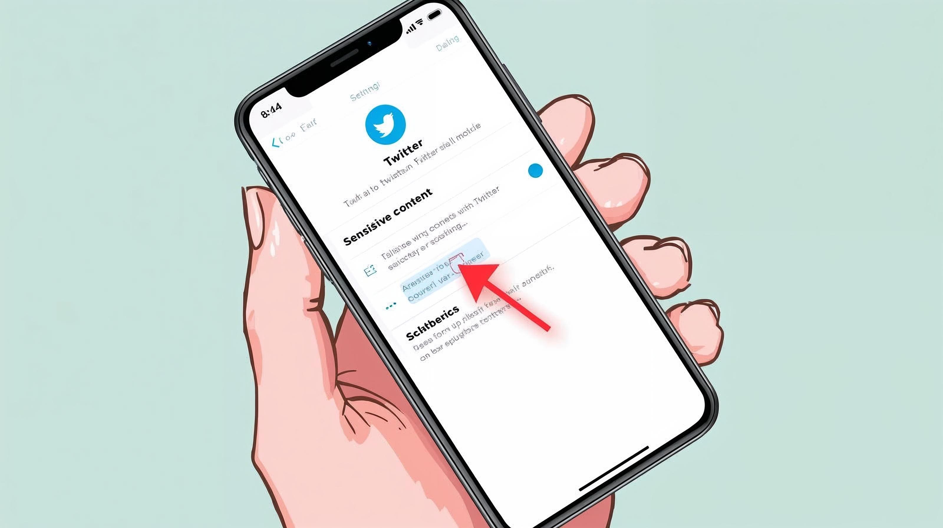 Twitter hassas içerik kapatma mobil