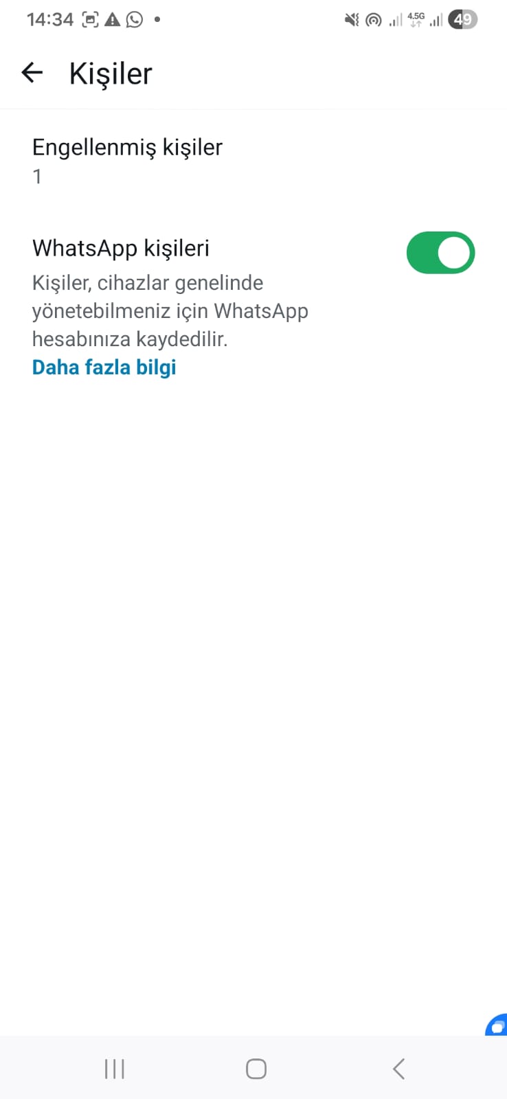 WhatsApp Engellenenler Listesi silme